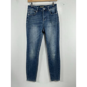Womans Junior Excellent Indigo Rein Curvy Distressed Blue Jeans Size 3 0209/C-5